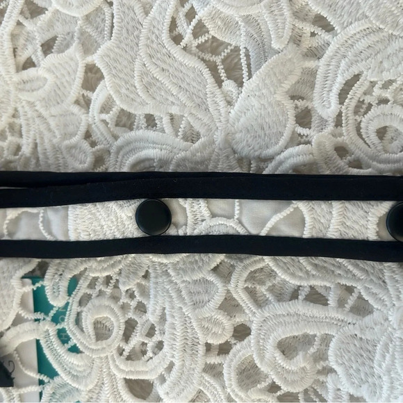 Ming Wang Sz S magnificent openwork white/black trim lace jacket Heritage lovely - Picture 9 of 15